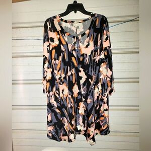 Plus Size 3X 22/24 Colorful Zim & Zoe Tunic top blouse shirt geometric
